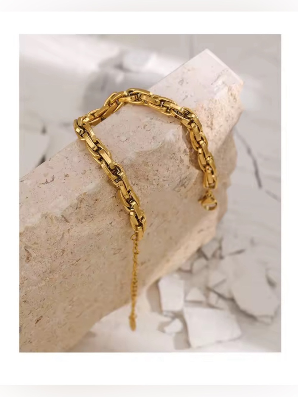 Korean Vintage Stainless Steel Gold Bracelet